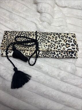 Leopard Print Tassel Jewelry Pouch Travel